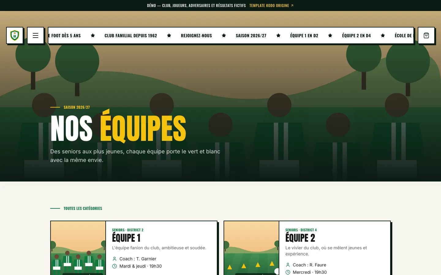 Équipes & effectif