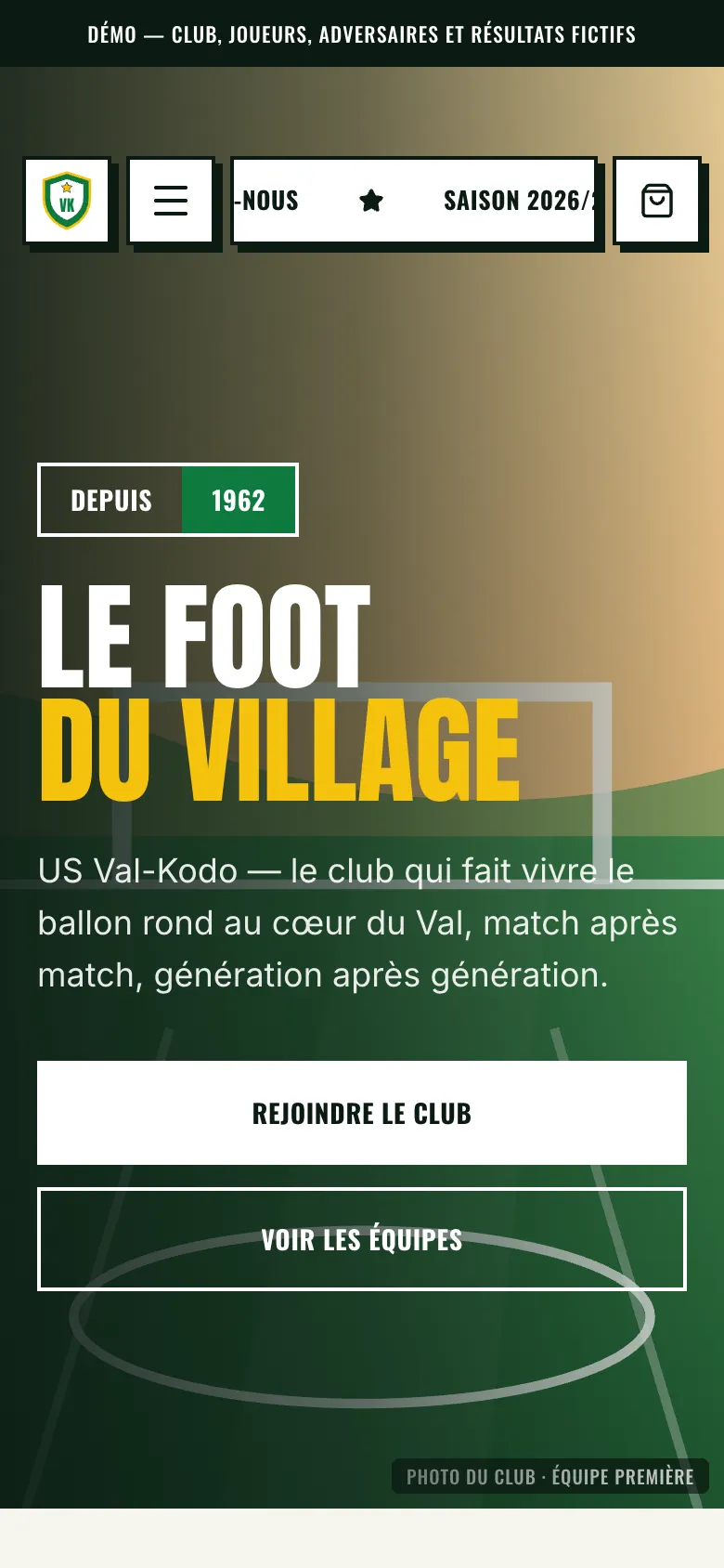 Capture mobile du template Kodo Origine